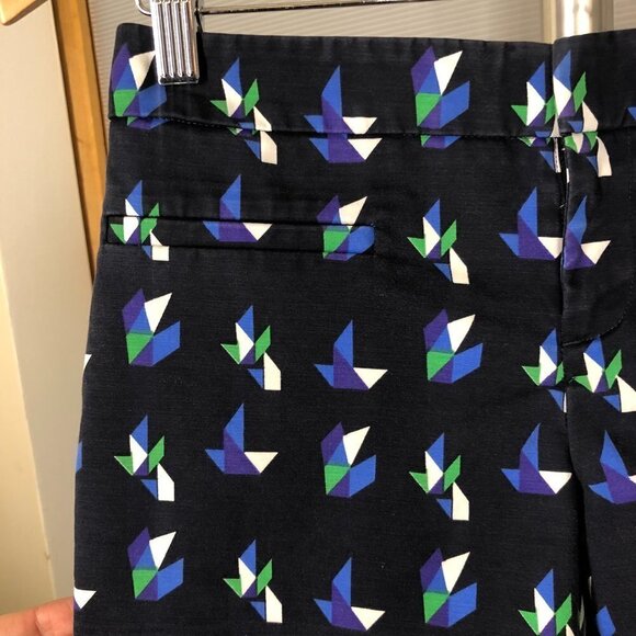 CLUB‎ MONACO Navy Geometric Blue White Green Shorts Sz 0 - Picture 2 of 10